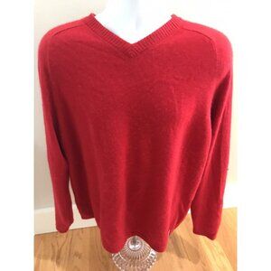 Report Collection 100% Cashmere 2 ply Mens Red V-neck Sweater XL